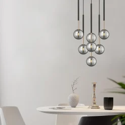 Zumaline Lampa wisząca kule czarno-złota ARCTURUS 7