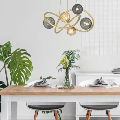 Lampy Wiszące|Zumaline Lampa wisząca kule złota ARLON