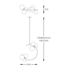 Zumaline Lampa wisząca kule złota MOLECULE