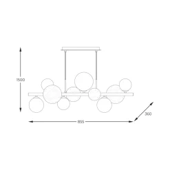 Zumaline Lampa wisząca kule złota VILLA