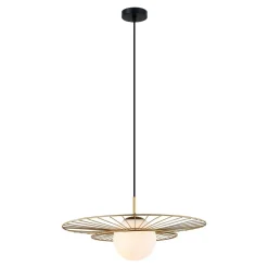 Lampa wisząca kulisty klosz złota ALISON