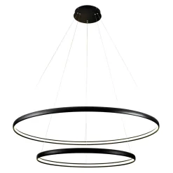 Zumaline Lampa wisząca LED 2 okręgi czarna CARLO