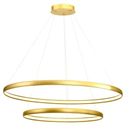 Lampy Wiszące|Zumaline Lampa wisząca LED 2 okręgi złota CARLO