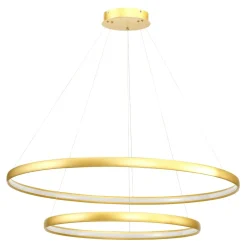 Lampy Wiszące|Zumaline Lampa wisząca LED 2 okręgi złota CARLO