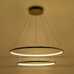 Zumaline Lampa wisząca LED 2 pierścienie złota MARSEILLE