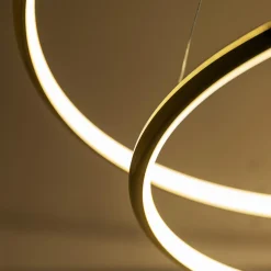 Zumaline Lampa wisząca LED 2 pierścienie złota MARSEILLE