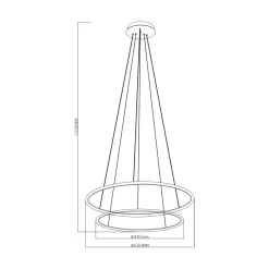 Zumaline Lampa wisząca LED 2 pierścienie złota MARSEILLE