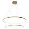 Lampy Wiszące|Zumaline Lampa wisząca LED 2 pierścienie złota BRENO 80 cm