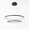 Zumaline Lampa wisząca LED 2 pierścienie czarna MARSEILLE