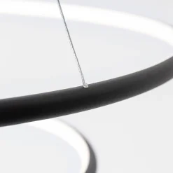 Zumaline Lampa wisząca LED 2 pierścienie czarna MARSEILLE