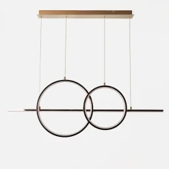 Lampy Wiszące|Zumaline Lampa wisząca LED 2 pierścienie złota CHOLET