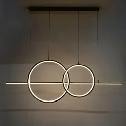 Lampy Wiszące|Zumaline Lampa wisząca LED 2 pierścienie złota CHOLET