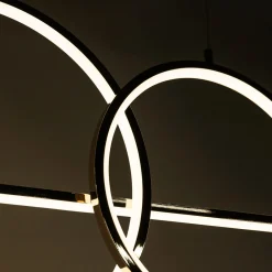 Lampy Wiszące|Zumaline Lampa wisząca LED 2 pierścienie złota CHOLET