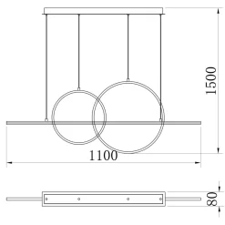 Lampy Wiszące|Zumaline Lampa wisząca LED 2 pierścienie złota CHOLET