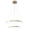 Lampy Wiszące|Zumaline Lampa wisząca LED 2 pierścienie złota BRENO 60 cm