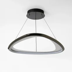 Zumaline Lampa wisząca LED chromowana czarna GETAFE 65 cm