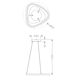Zumaline Lampa wisząca LED chromowana czarna GETAFE 65 cm