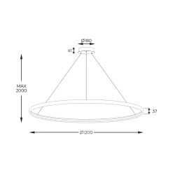 Lampy Wiszące|Zumaline Lampa wisząca LED czarna CARLO 120 cm