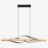 Lampy Wiszące|Zumaline Lampa wisząca LED drewniana czarna BAEZ