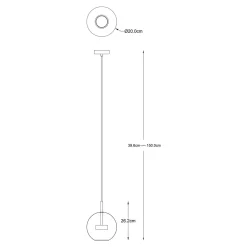 Zumaline Lampa wisząca LED kula złota ENCELADUS