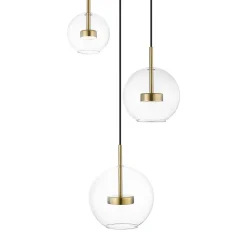 Lampy Wiszące|Zumaline Lampa wisząca LED okragła podstawa 3 klosze złota ENCELADUS