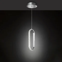 Lampy Wiszące|Zumaline Lampa wisząca LED owalna chrom HARLEY