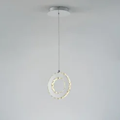 Lampy Wiszące|Zumaline Lampa wisząca LED pierścień chrom GIRONA