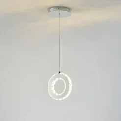 Lampy Wiszące|Zumaline Lampa wisząca LED pierścień chrom GIRONA