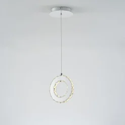 Lampy Wiszące|Zumaline Lampa wisząca LED pierścień chrom GIRONA