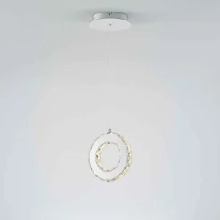 Lampy Wiszące|Zumaline Lampa wisząca LED pierścień chrom GIRONA