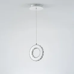 Lampy Wiszące|Zumaline Lampa wisząca LED pierścień chrom GIRONA