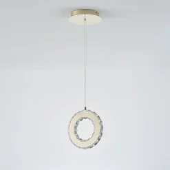 Zumaline Lampa wisząca LED pierścień złota GIRONA