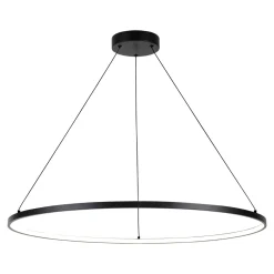 Lampy Wiszące|Zumaline Lampa wisząca LED pierścieniowa czarna HORIK 90 cm