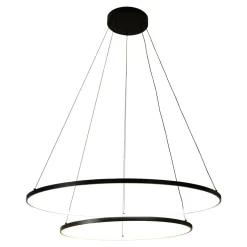 Zumaline Lampa wisząca LED 2-pierścieniowa czarna HORIK