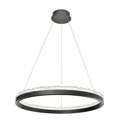 Lampy Wiszące|Zumaline Lampa wisząca LED pierścieniowa czarna REGI 60 cm