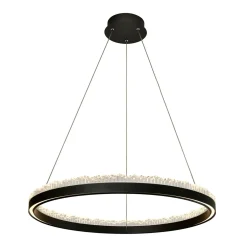 Lampy Wiszące|Zumaline Lampa wisząca LED pierścieniowa czarna REGI 60 cm