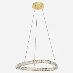 Zumaline Lampa wisząca LED pierścieniowa złota ATHESA z pilotem