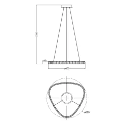 Zumaline Lampa wisząca LED pierścieniowa złota ATHESA z pilotem