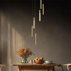 Lampy Wiszące|Zumaline Lampa wisząca LED podstawa okrągła czarna drewniana ELIOT VI