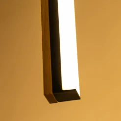 Lampy Wiszące|Zumaline Lampa wisząca LED podstawa listwa czarna drewniana ELIOT V