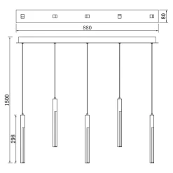 Lampy Wiszące|Zumaline Lampa wisząca LED podstawa listwa czarna drewniana ELIOT V