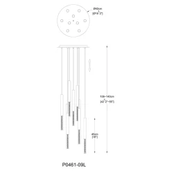 Lampy Wiszące|Zumaline Lampa wisząca LED 9-punktowa czarno-złota ONE