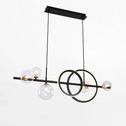 Lampy Wiszące|Zumaline Lampa wisząca LED 20W 5xG9 czarno-złota TAREMI z pilotem