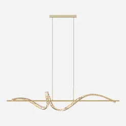 Zumaline Lampa wisząca LED wstęga złota ATHESA z pilotem