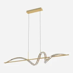 Zumaline Lampa wisząca LED wstęga złota ATHESA z pilotem