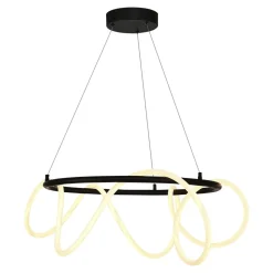 Zumaline Lampa wisząca LED z pierścieniem czarna BALBO