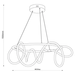 Zumaline Lampa wisząca LED z pierścieniem czarna BALBO