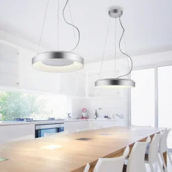 Paul Neuhaus Lampa wisząca LED z pilotem srebrna KETO ANIKA