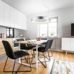 Paul Neuhaus Lampa wisząca LED z pilotem srebrna KETO ANIKA