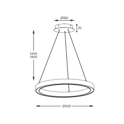 Lampy Wiszące|Zumaline Lampa wisząca LED złota CARLO 50 cm